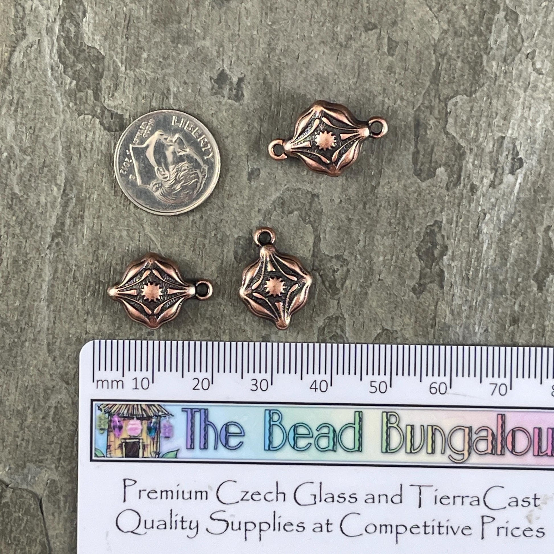 NEW - TierraCast Blossom Collection Magnetic Clasp, Antiqued Copper Diamond Shape Clasp for Jewelry (PF/15211-87) * Qty. 1