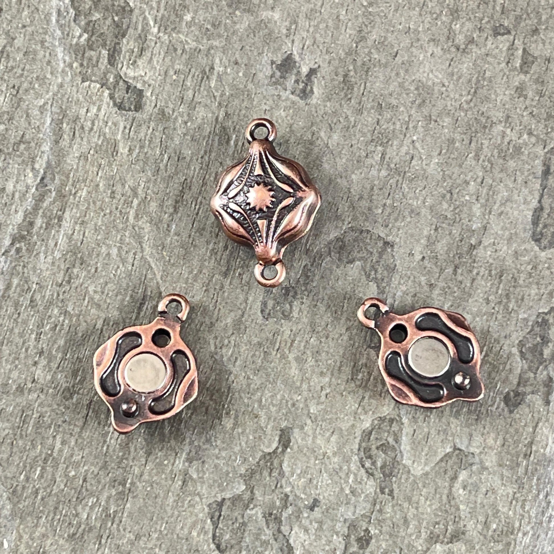 NEW - TierraCast Blossom Collection Magnetic Clasp, Antiqued Copper Diamond Shape Clasp for Jewelry (PF/15211-87) * Qty. 1
