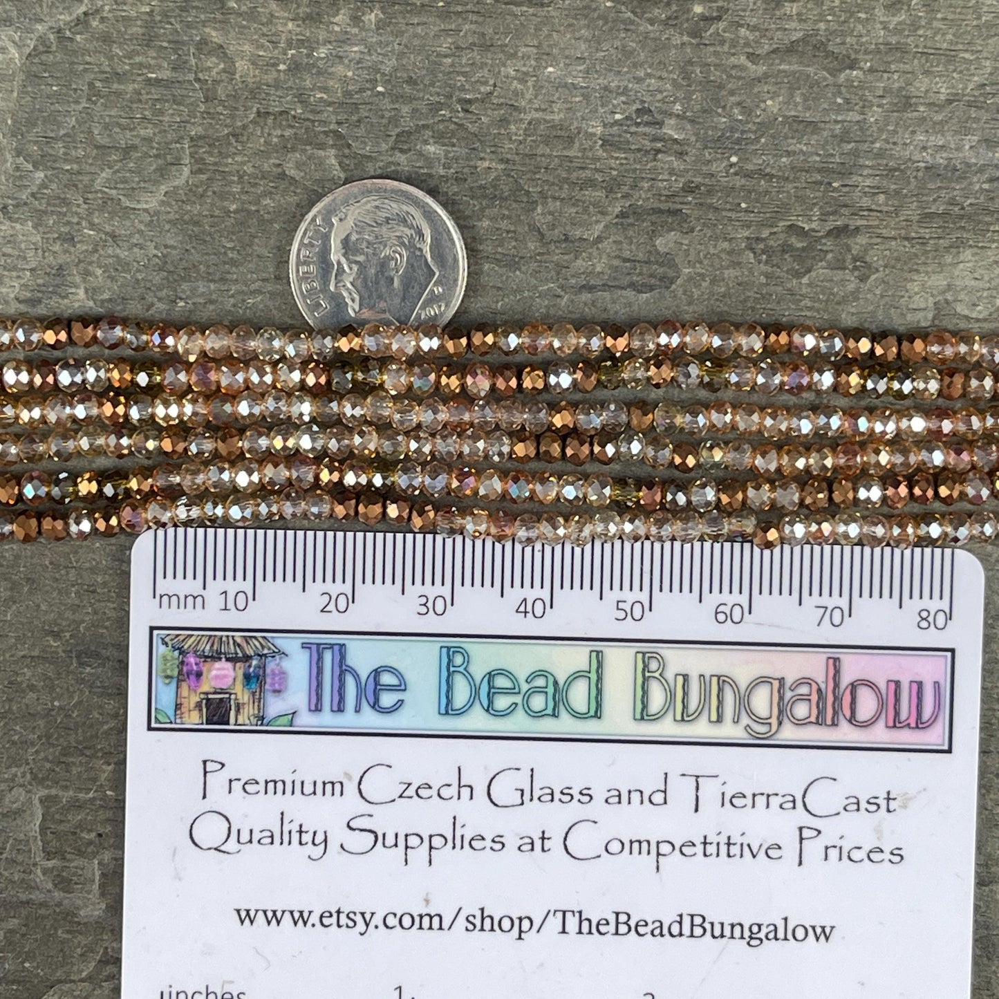 Tiny Mixed Glass Beads, Bronze, Honey Gold and Topaz 3x2mm Faceted Glass Beads (Glitzy Gold) - 15" Strand