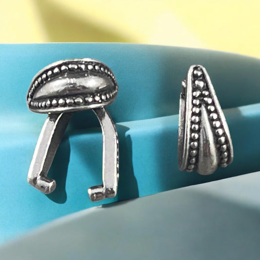 Small TierraCast Antiqued Pewter Pinch Bail, 10mm Royal Pinch Bail (PF/874-04) * Qty. 4