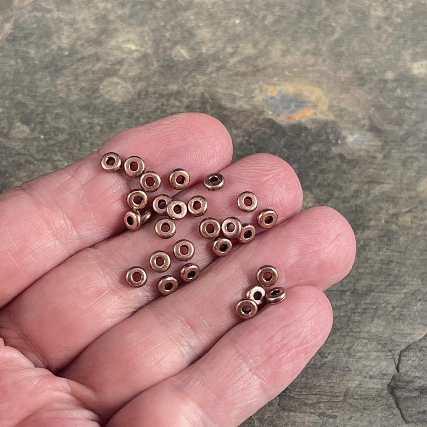 TierraCast 4mm Heishi Rondelle, Small Antiqued Copper Spacer Bead (PF/401-87) * Qty. 50