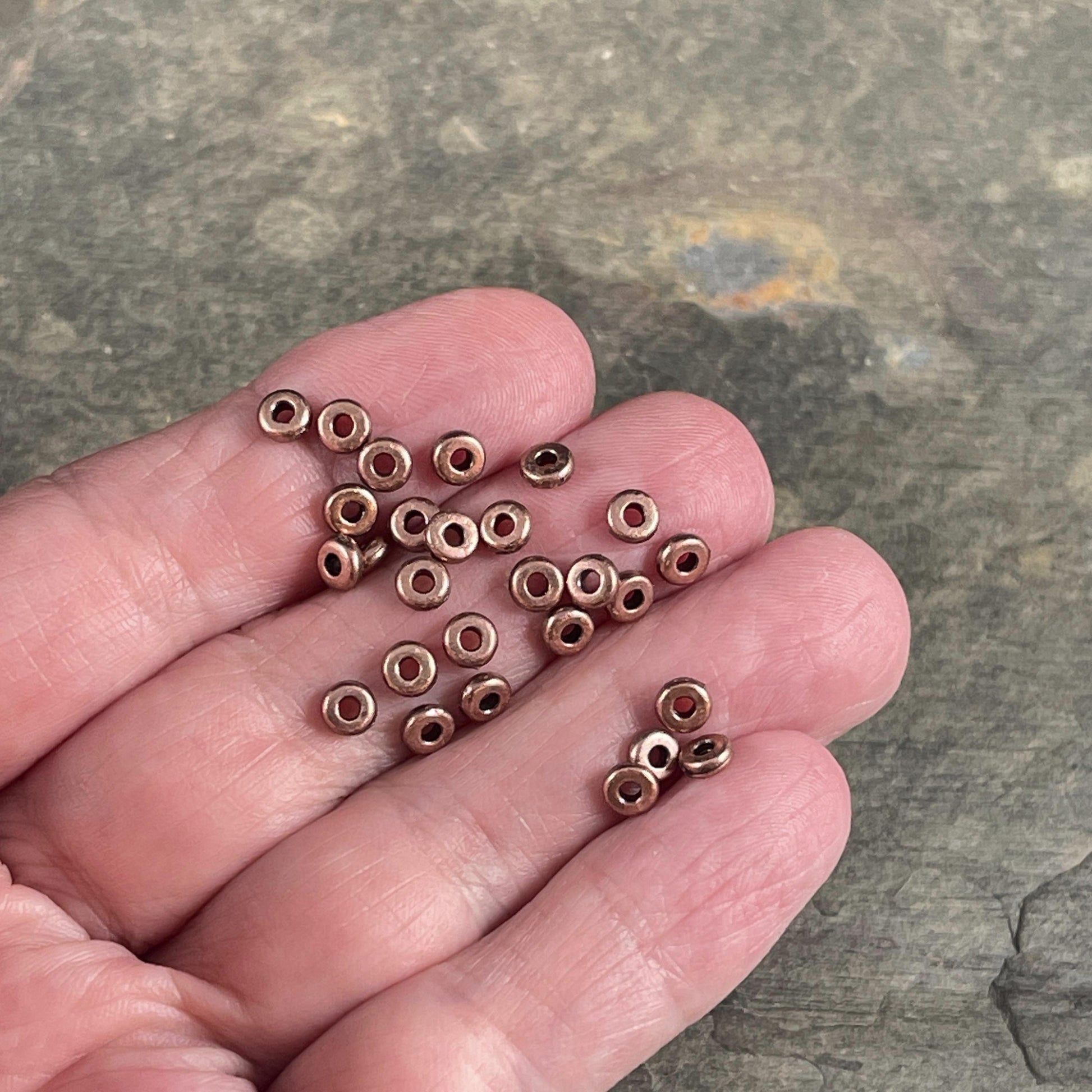 TierraCast 4mm Heishi Rondelle, Small Antiqued Copper Spacer Bead (PF/401-87) * Qty. 50