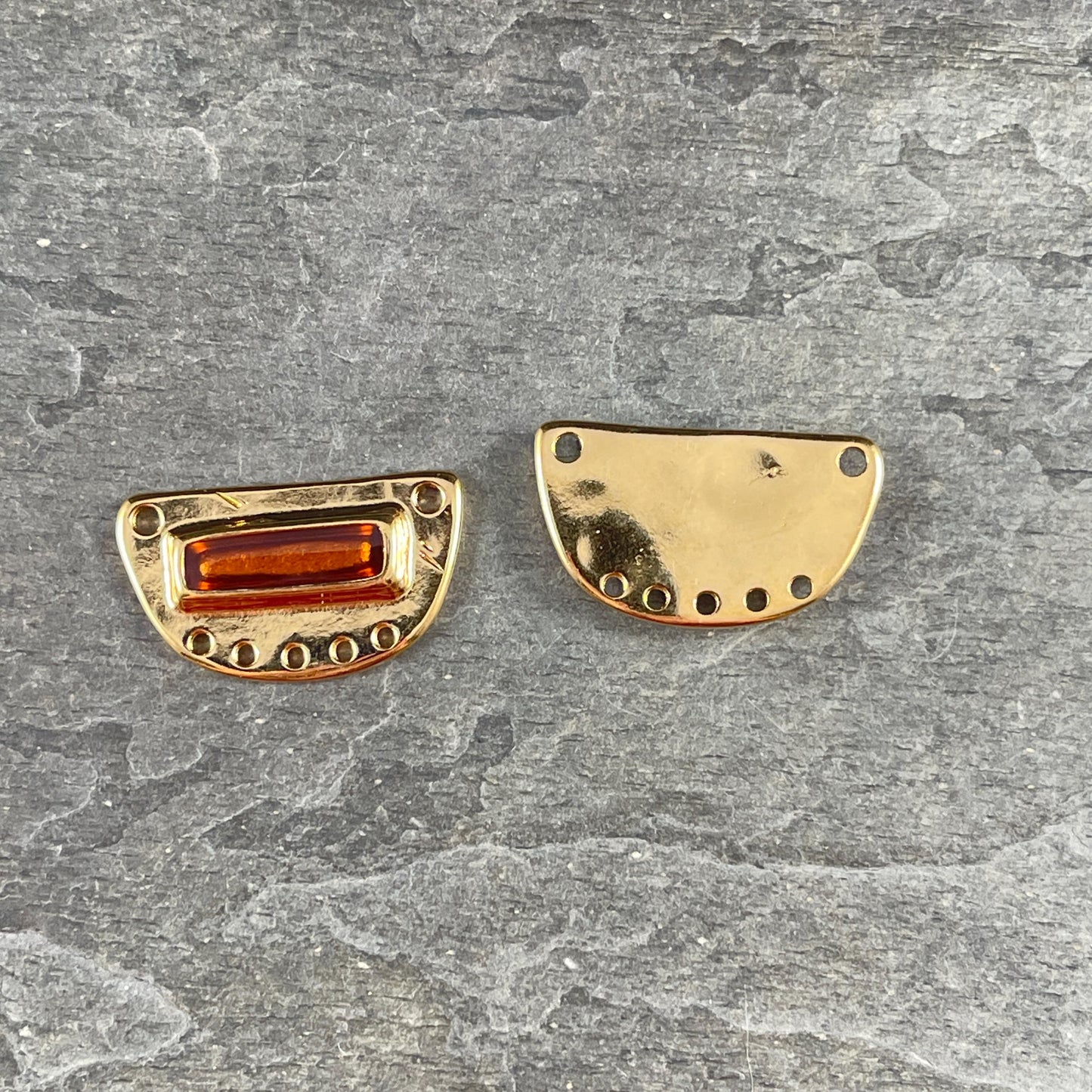 Gold and Topaz Chandelier Pendant, 24k Gold Plated Connector with Topaz Inlay (PF/15295-13-0552) * Qty. 1