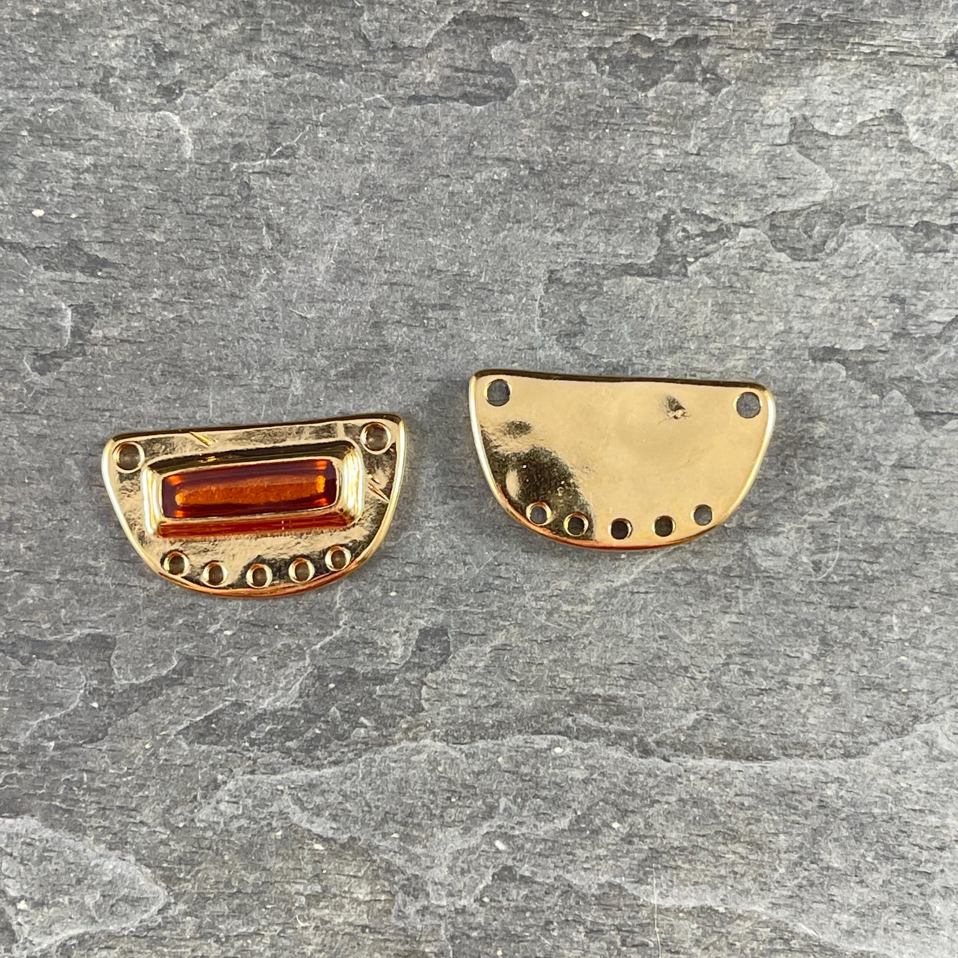 Gold and Topaz Chandelier Pendant, 24k Gold Plated Connector with Topaz Inlay (PF/15295-13-0552) * Qty. 1
