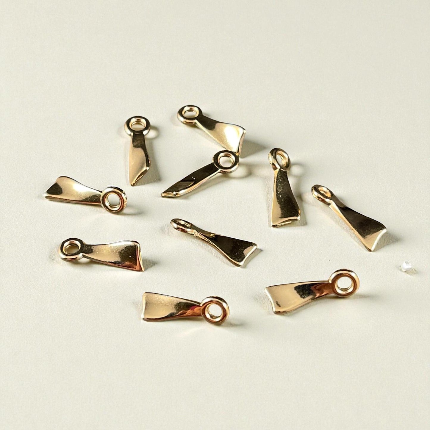 24k Gold Plated Dangle, Small Gold Twisted Triangular Charm, Nickel Free (PF/15308-12) * Qty. 20