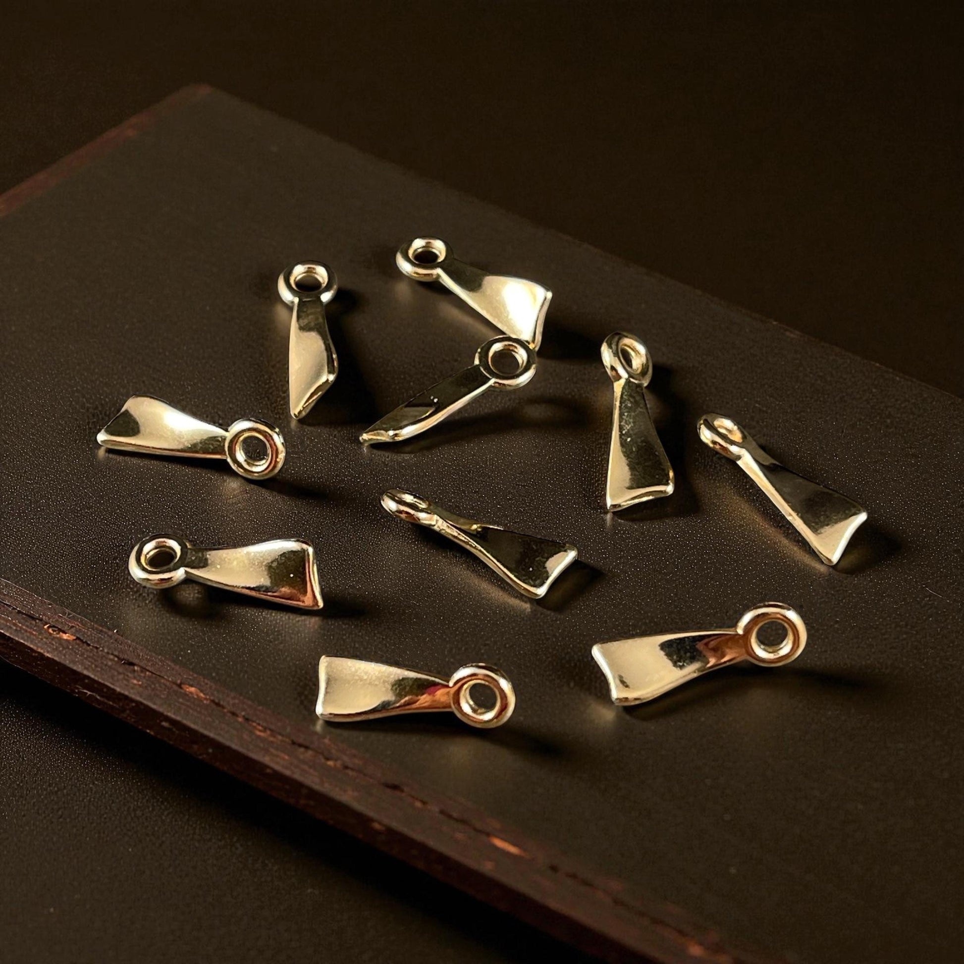 24k Gold Plated Dangle, Small Gold Twisted Triangular Charm, Nickel Free (PF/15308-12) * Qty. 20