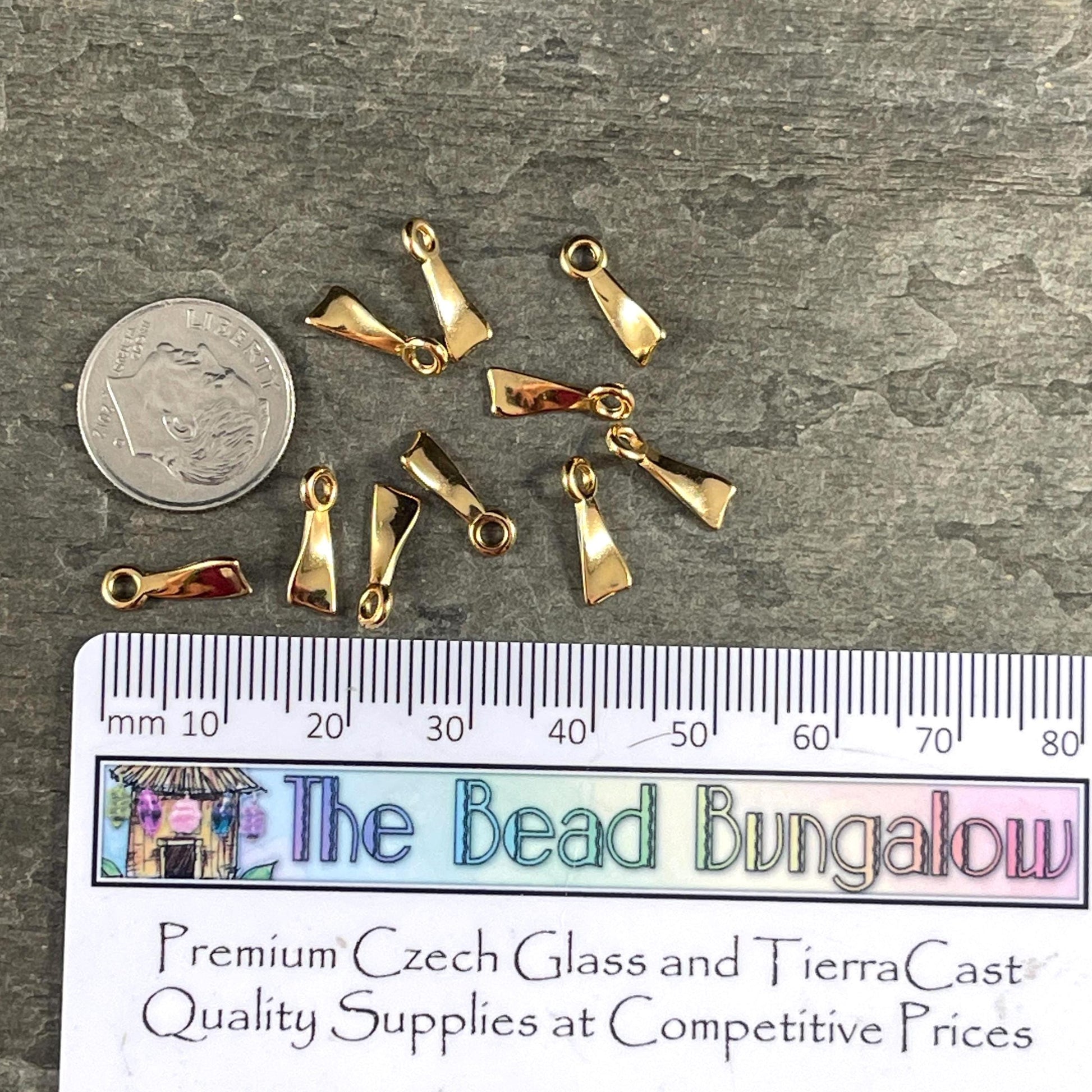 24k Gold Plated Dangle, Small Gold Twisted Triangular Charm, Nickel Free (PF/15308-12) * Qty. 20