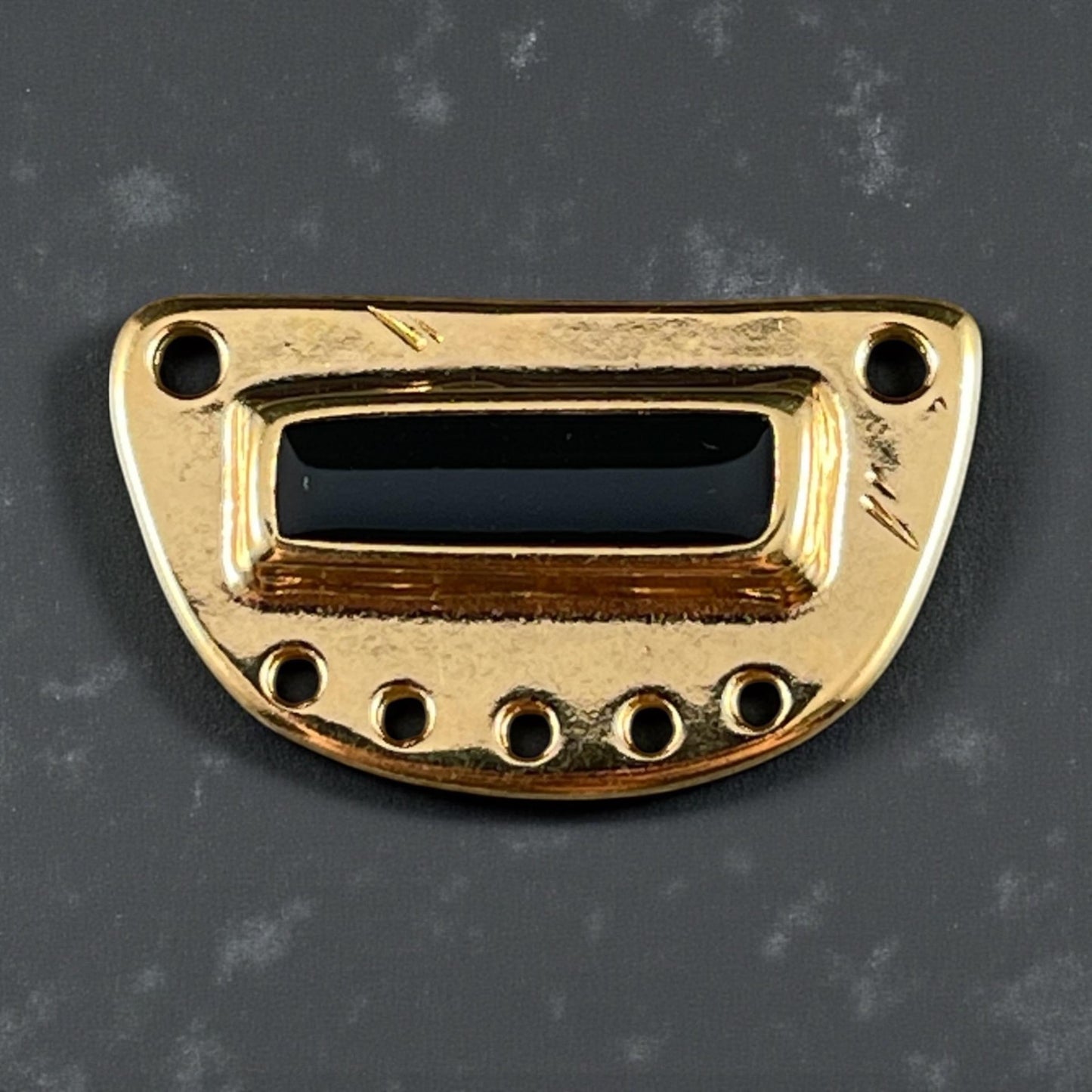Gold and Black Chandelier Pendant, 24k Gold Plated Connector with Black Enamel Inlay (PF/15295-13-0565) * Qty. 1