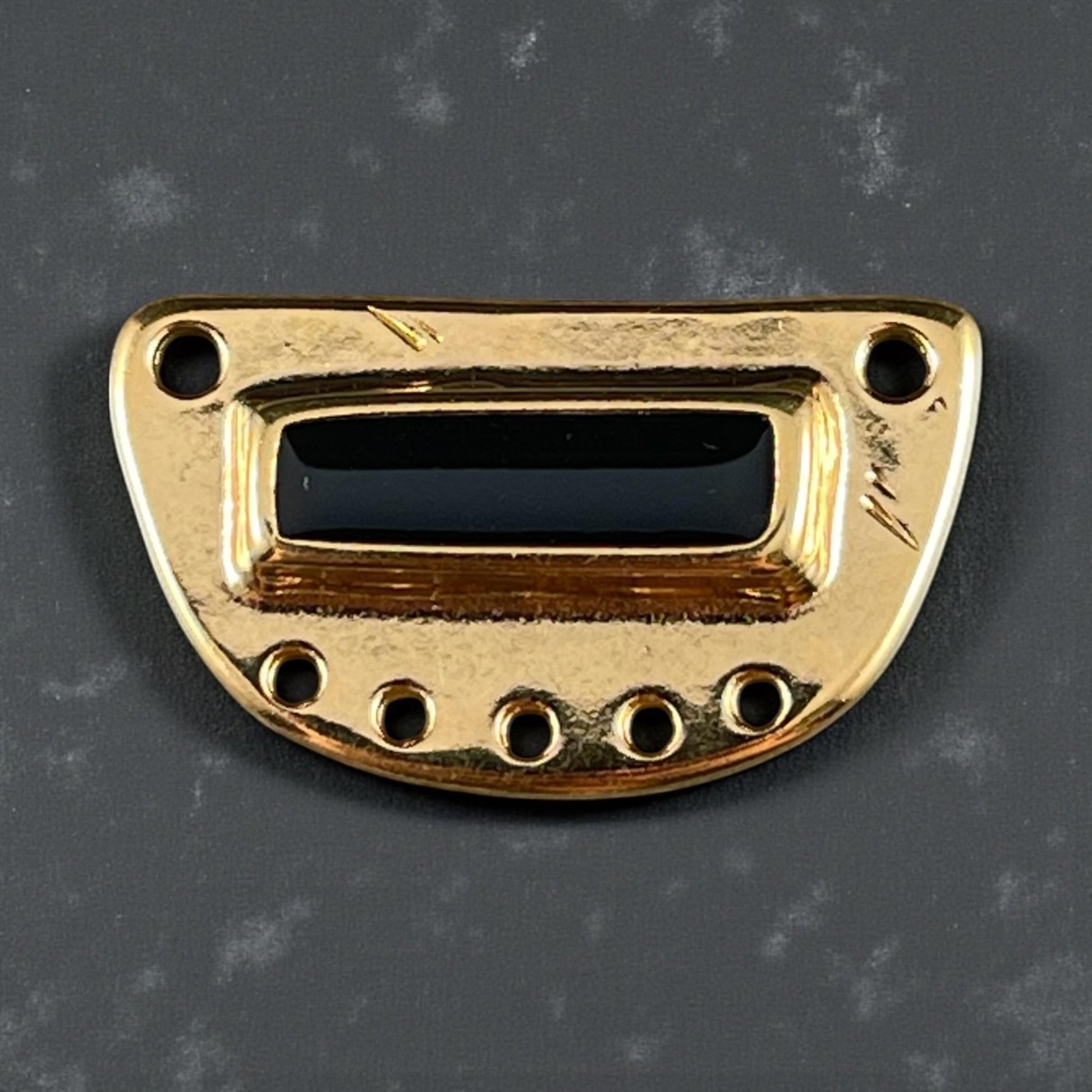 Gold and Black Chandelier Pendant, 24k Gold Plated Connector with Black Enamel Inlay (PF/15295-13-0565) * Qty. 1