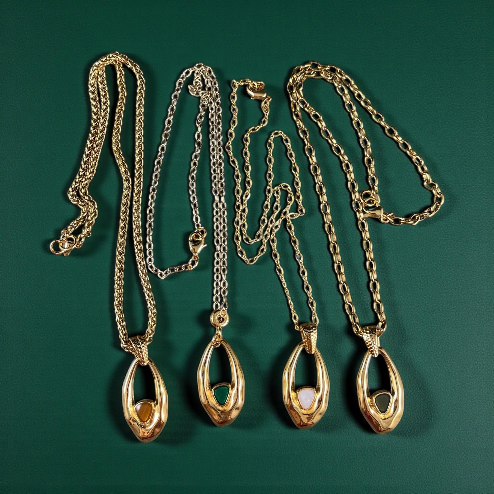 24k Gold Plated Oval Pendant with Pearl White Enamel Accent (PF/15301-13-0817) * Qty. 2
