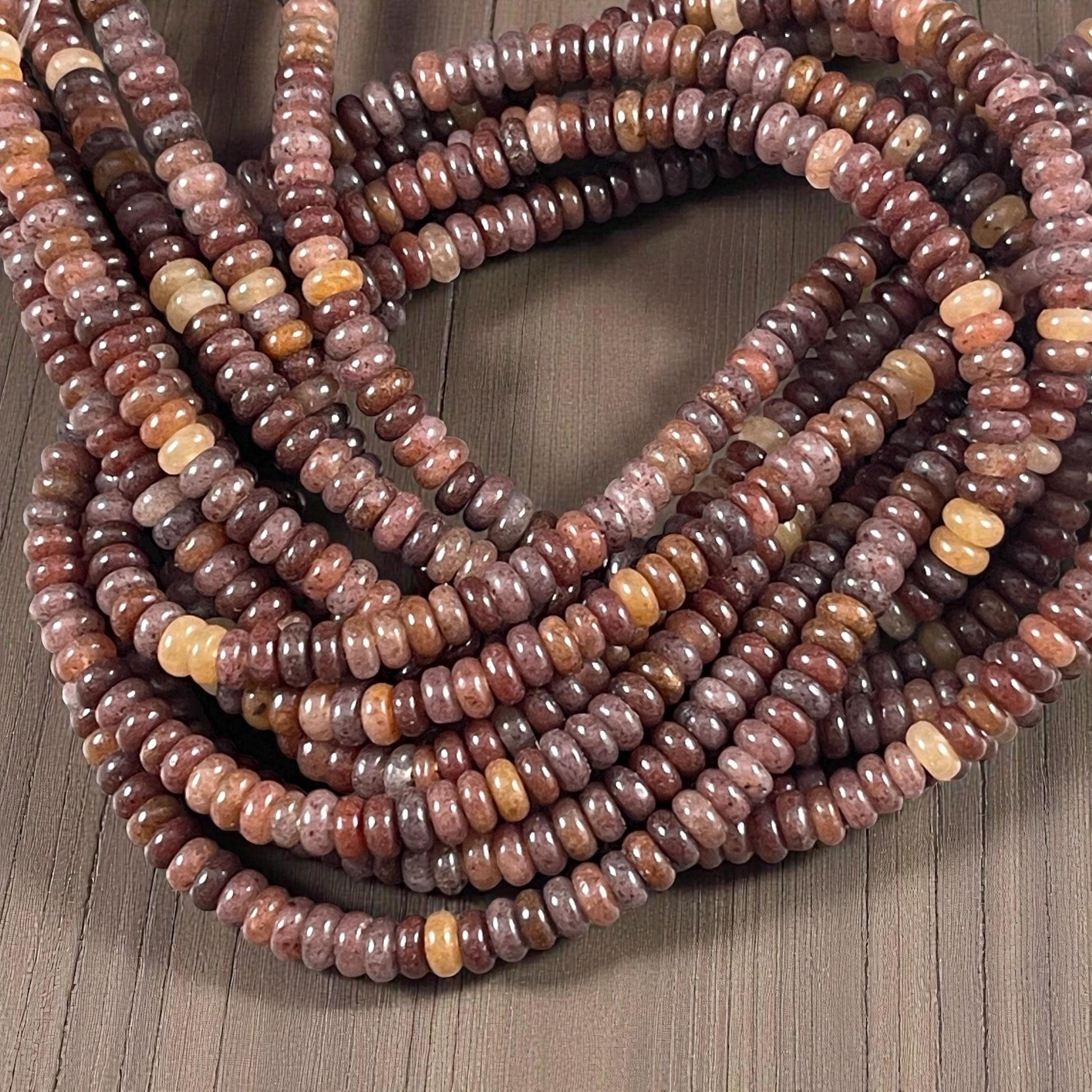 Gemstone Beads - 4x2mm Heishi Rondelle (Purple Aventurine) * 15" strand