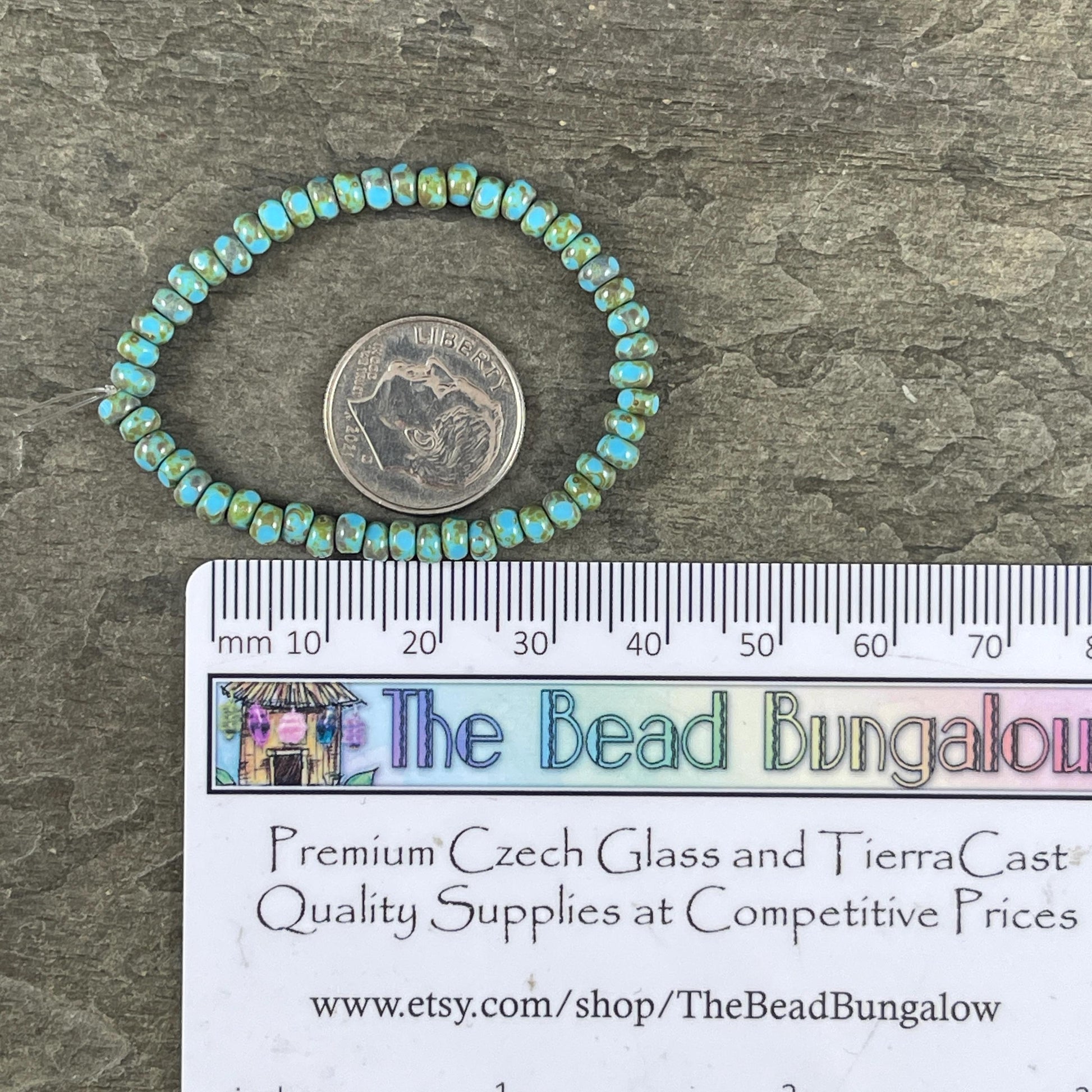 Czech Beads, 3x2mm Faceted Seed Beads, Light Turquoise Blue Picasso (TRICA/RJ-2444) * Qty. 50