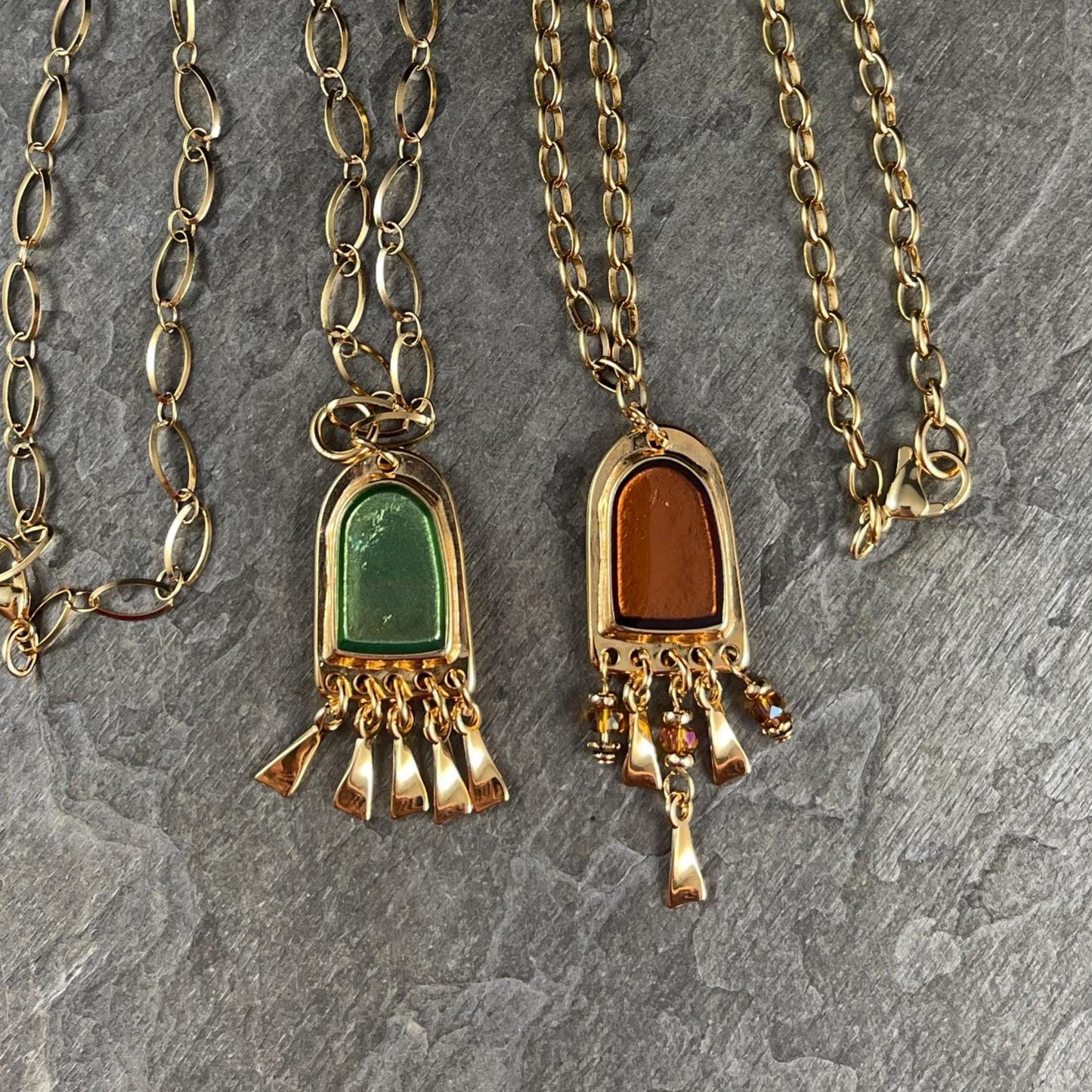 24k Gold Plated Connector/Pendant/Charm with Topaz Enamel Inlay, Nickel Free Geometric Pendant (PF/15294-13-0552) * Qty. 2