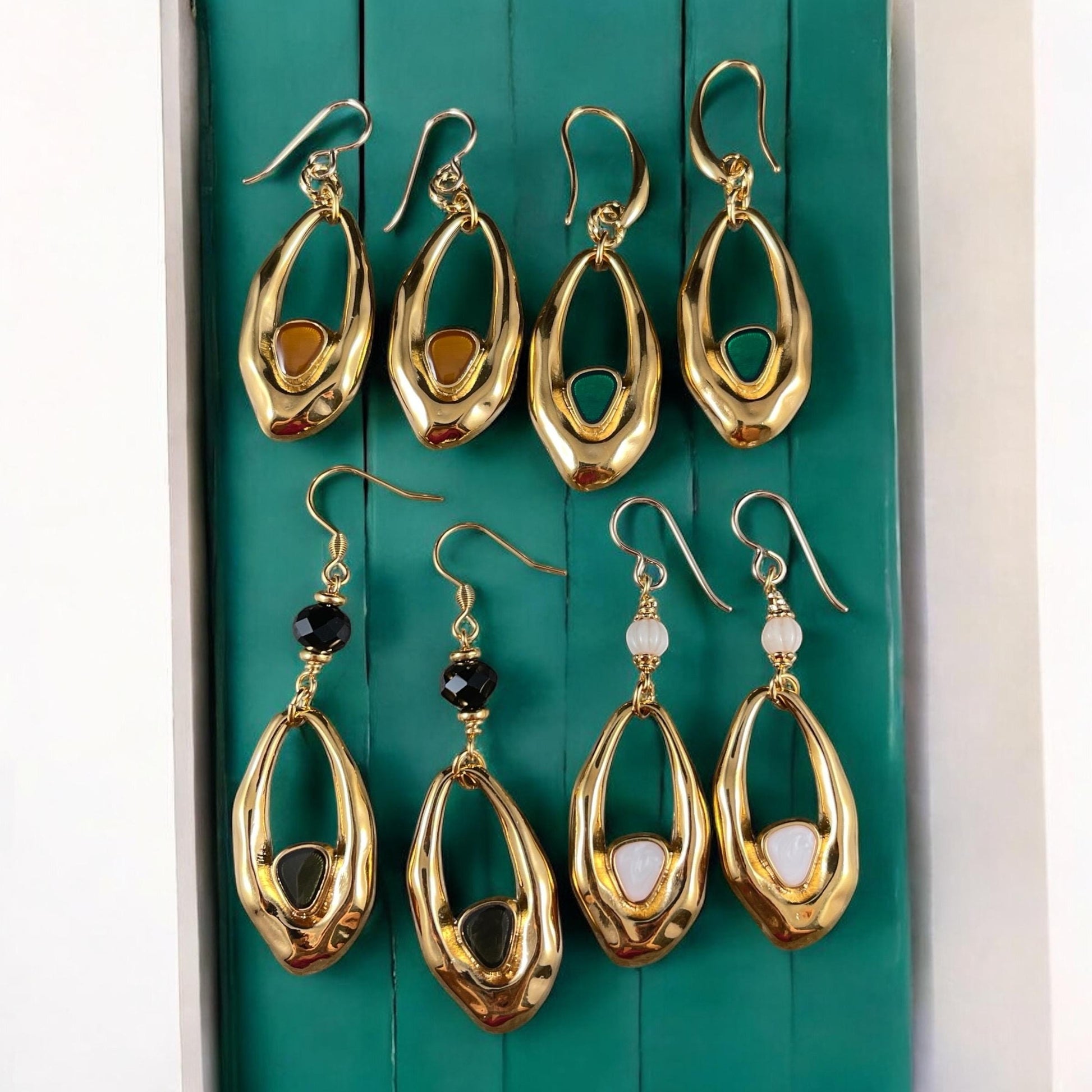 24k Gold Plated Oval Pendant with Pearl White Enamel Accent (PF/15301-13-0817) * Qty. 2