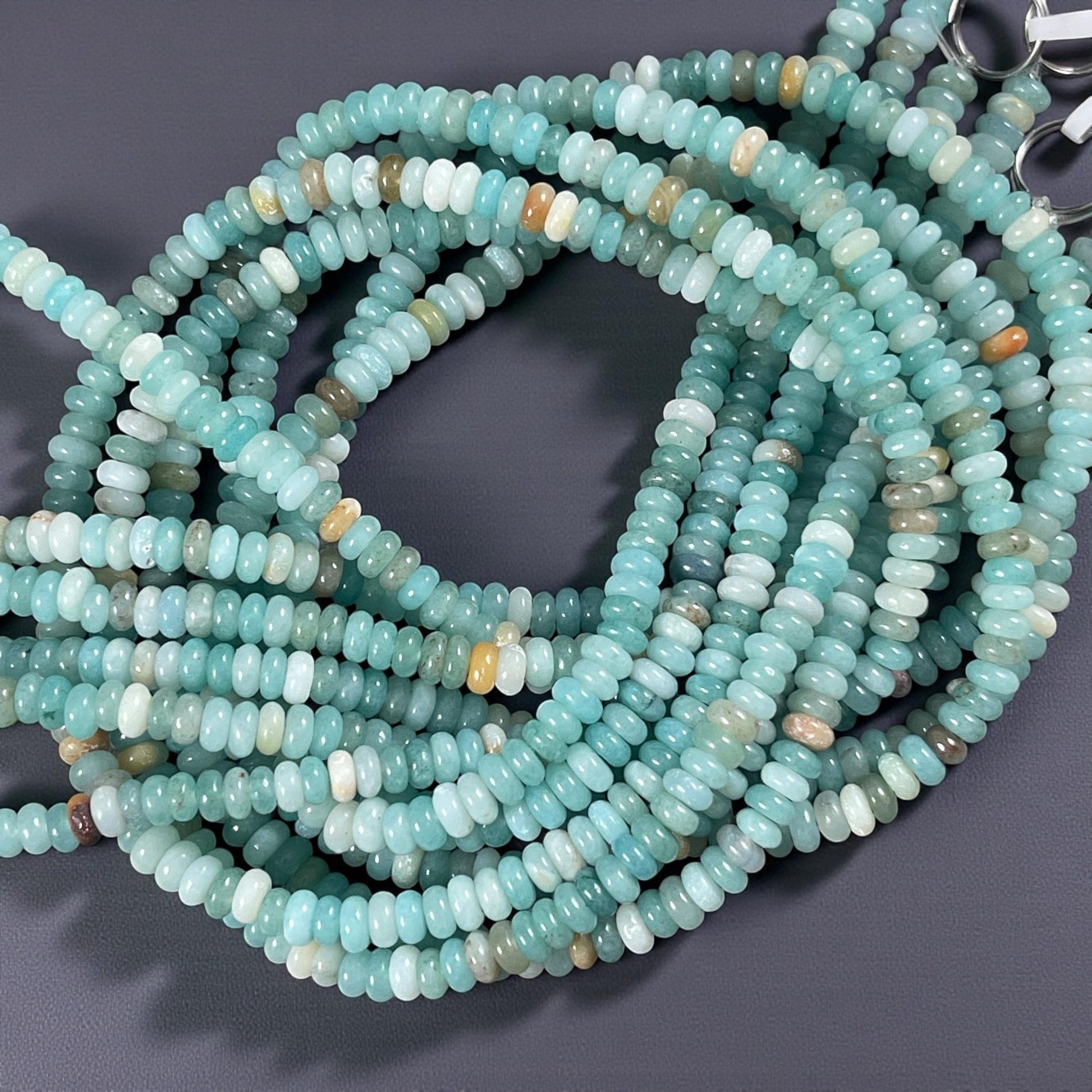 Gemstone Beads - 4x2mm Heishi Rondelle (Amazonite) * 15" strand