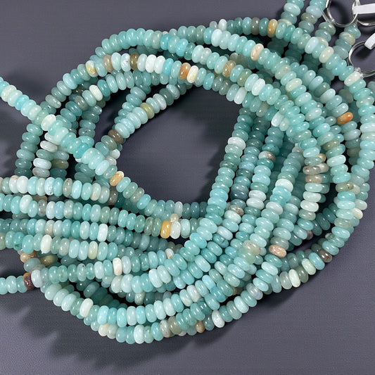 Gemstone Beads - 4x2mm Heishi Rondelle (Amazonite) * 15" strand