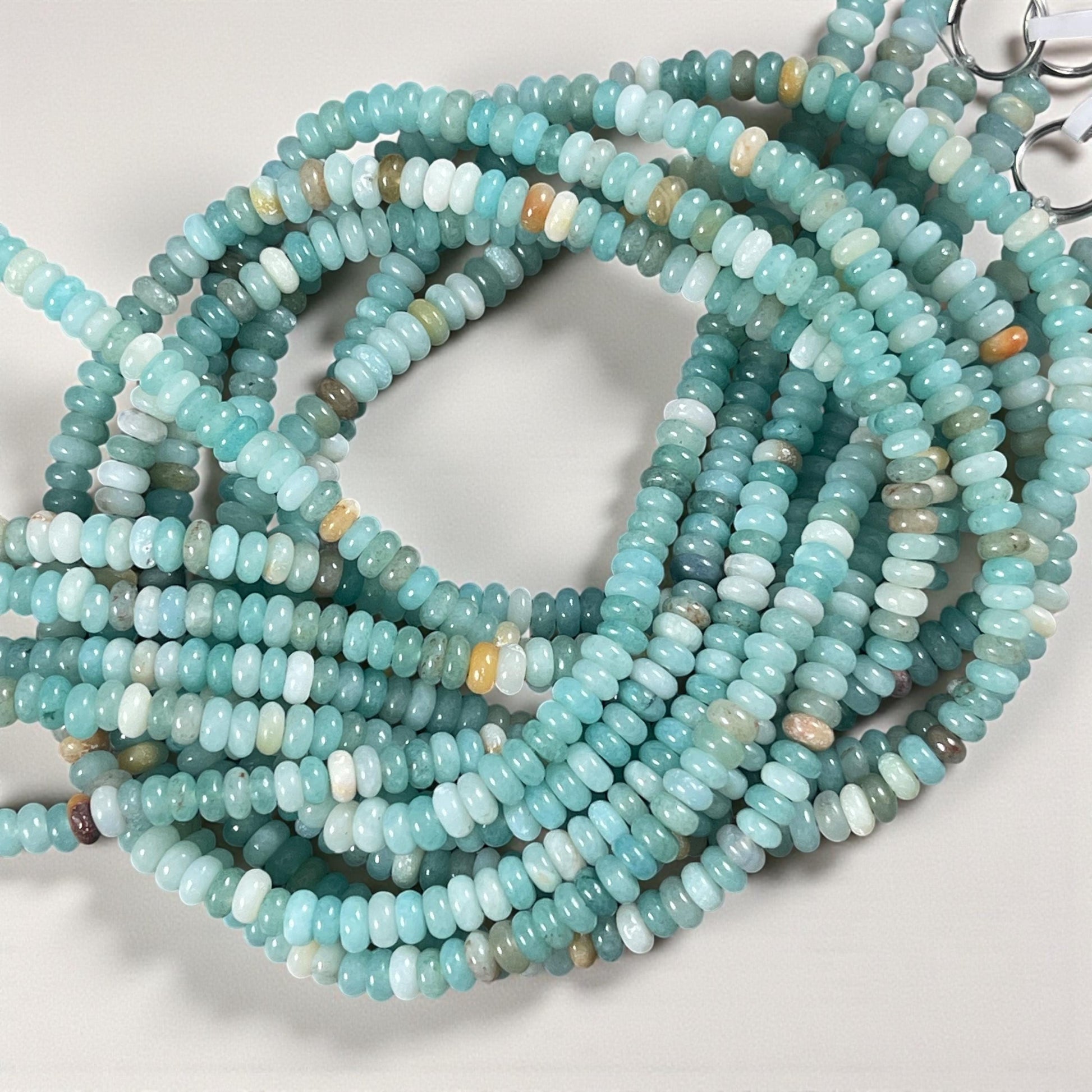 Gemstone Beads - 4x2mm Heishi Rondelle (Amazonite) * 15" strand