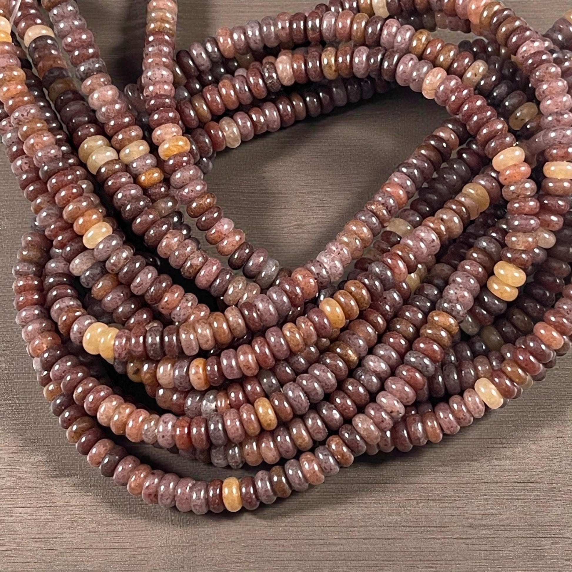 Gemstone Beads - 4x2mm Heishi Rondelle (Purple Aventurine) * 15" strand