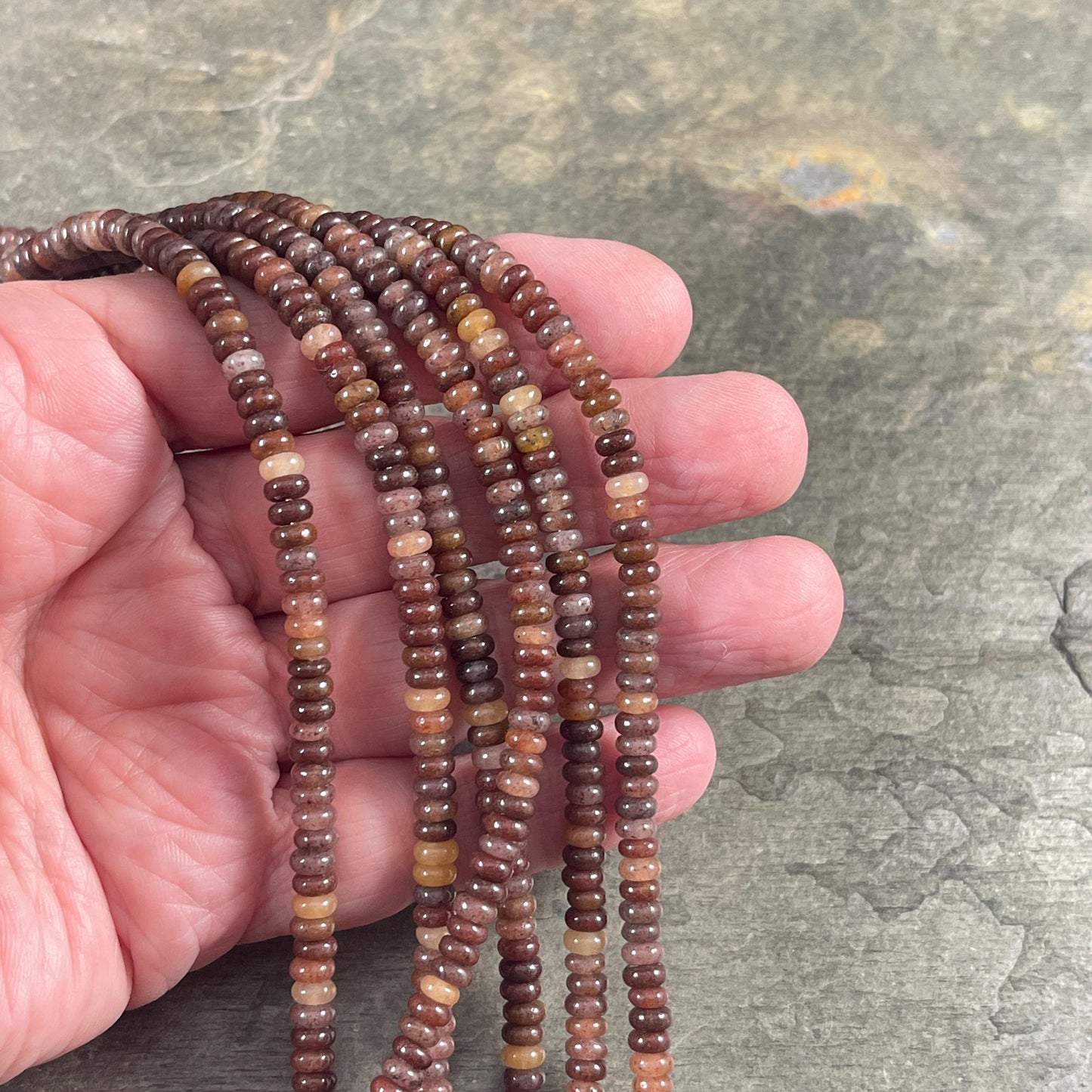 Gemstone Beads - 4x2mm Heishi Rondelle (Purple Aventurine) * 15" strand