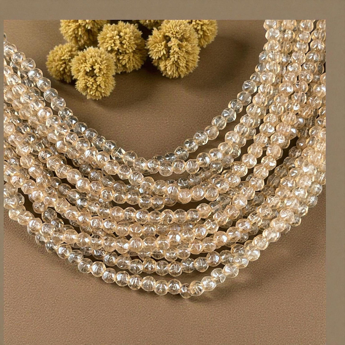 Czech Beads - 3mm English Cut Faceted Cube, Transparent Champagne Gold (EC/SM-14413) * Qty. 50