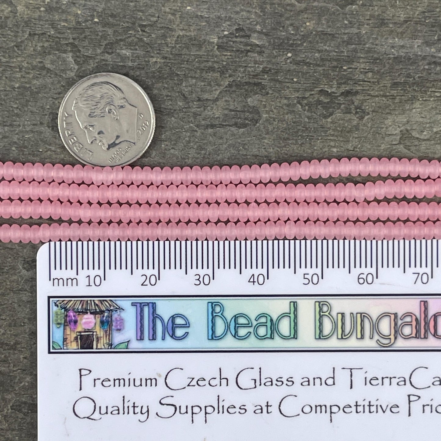 Czech Beads - 3x2mm Heishi Rondelle, Matte Milky Pink Glass (RD3/SM-M71010) * Qty. 100
