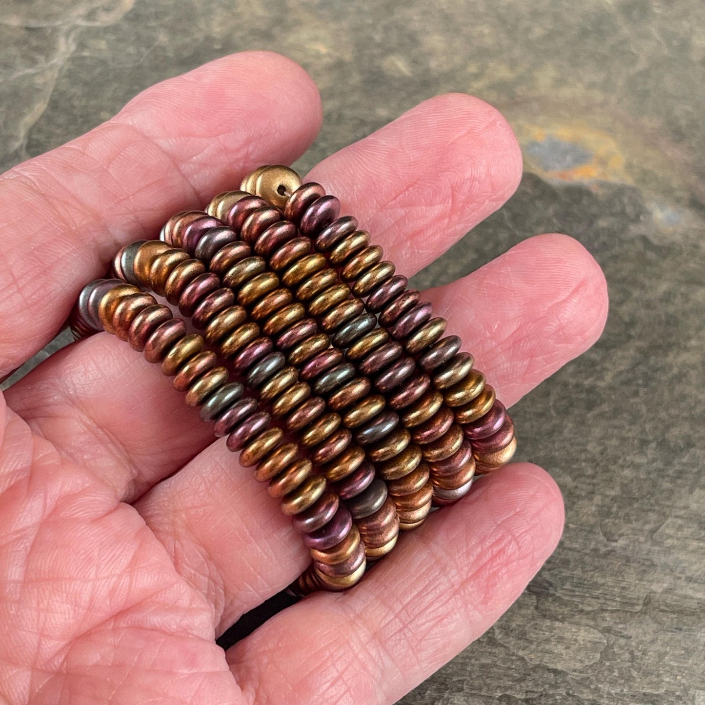Czech Beads - 6x2mm Heishi Rondelle, Rainbow Metallic Mix (DSC/RJ-5367) * Qty. 50