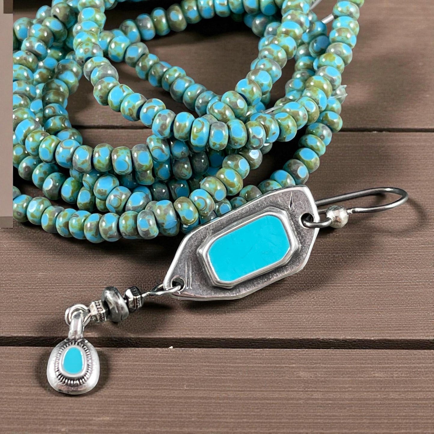 Czech Beads, 3x2mm Faceted Seed Beads, Light Turquoise Blue Picasso (TRICA/RJ-2444) * Qty. 50