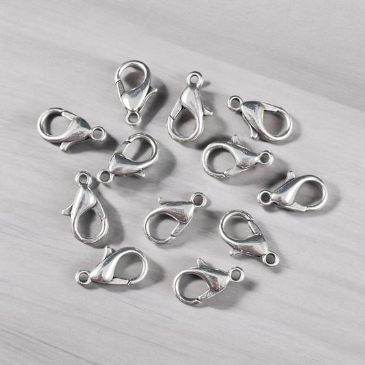 12x7mm Antiqued Silver Lobster Clasp (PF/605-12-77) * Qty. 12