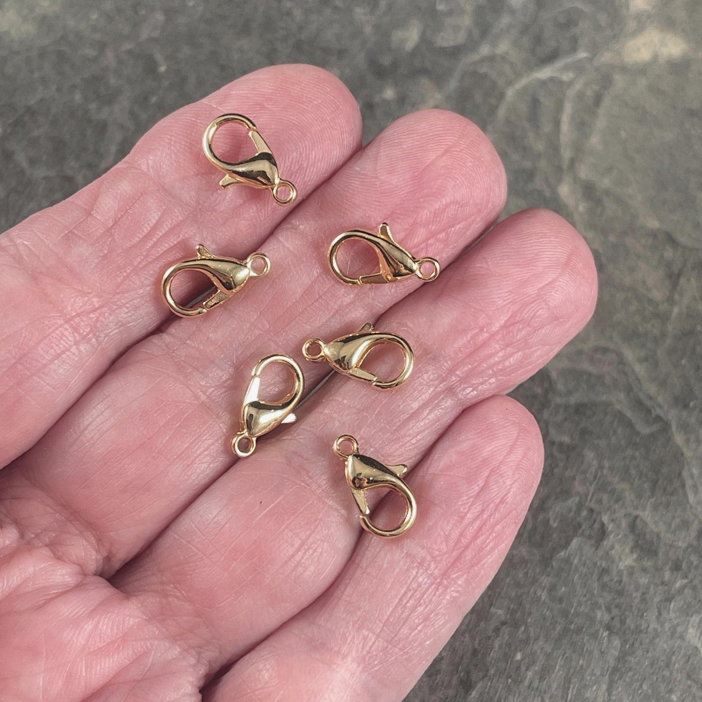 24k Gold Plated 12x7mm Lobster Clasp, Nickel Free (PF/605-12-12) * Qty. 10