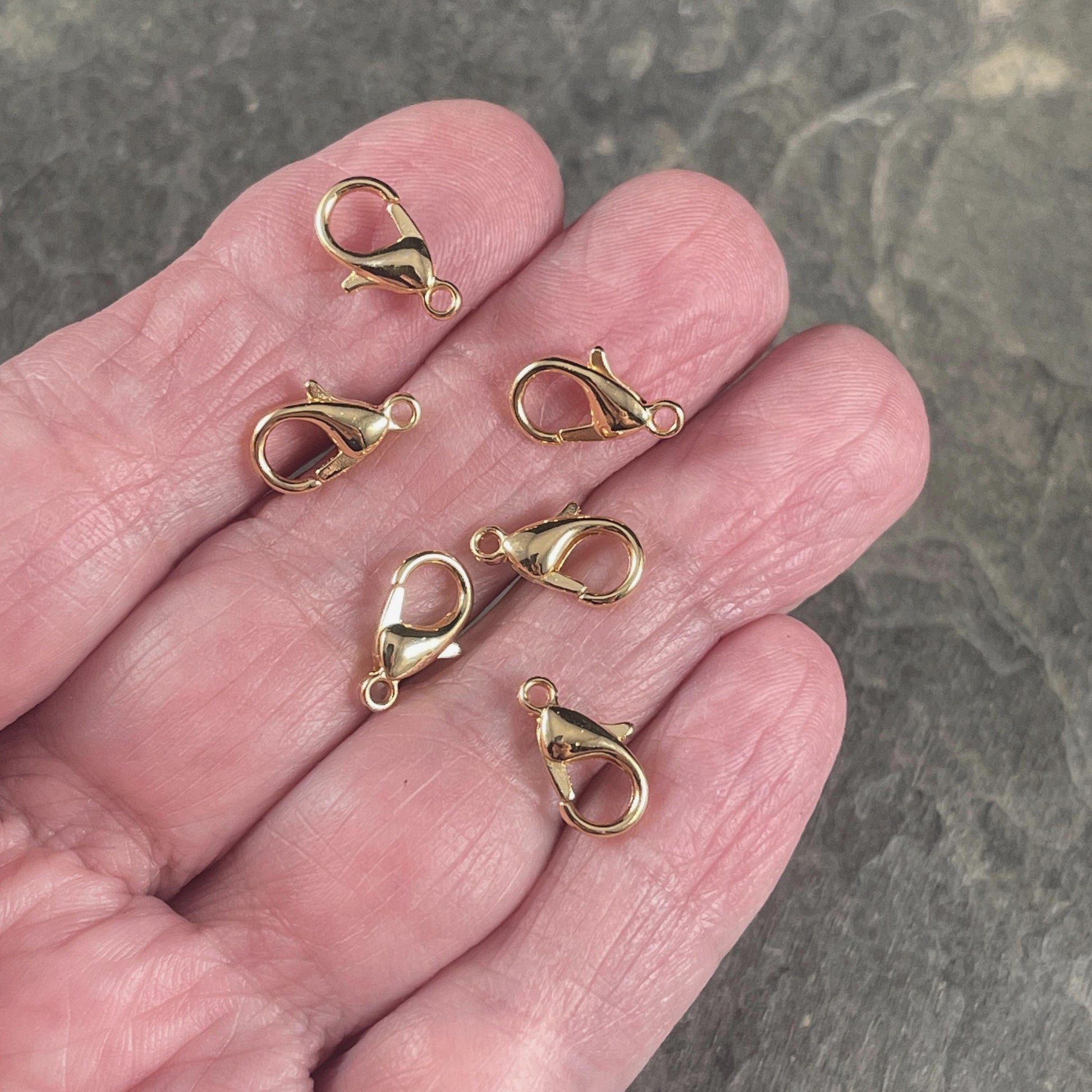 24k Gold Plated 12x7mm Lobster Clasp, Nickel Free (PF/605-12-12) * Qty. 10