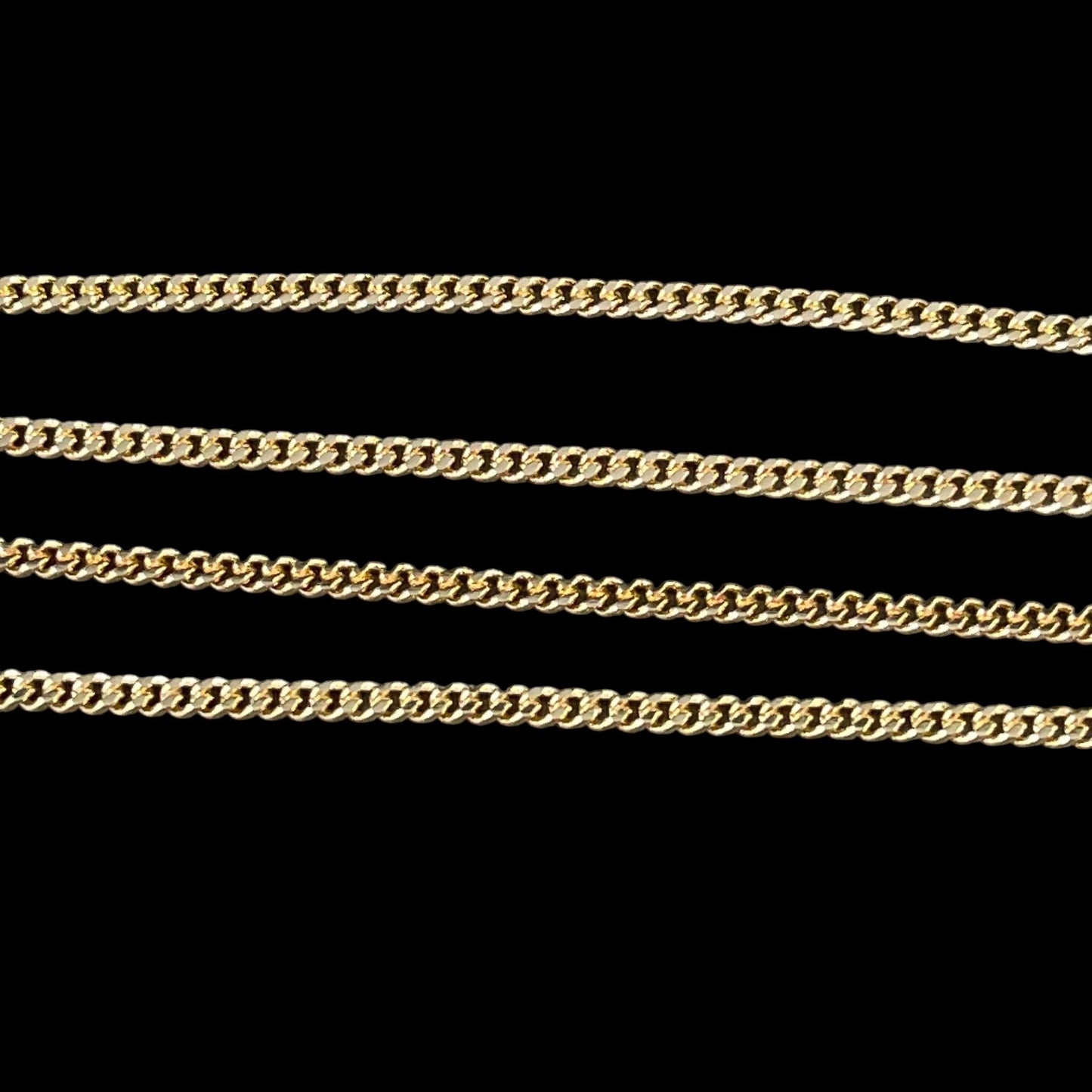 Chain by the Foot - 2.2mm Flat Curb Chain - Gold Plated Brass (CH-888G) * 18" Length