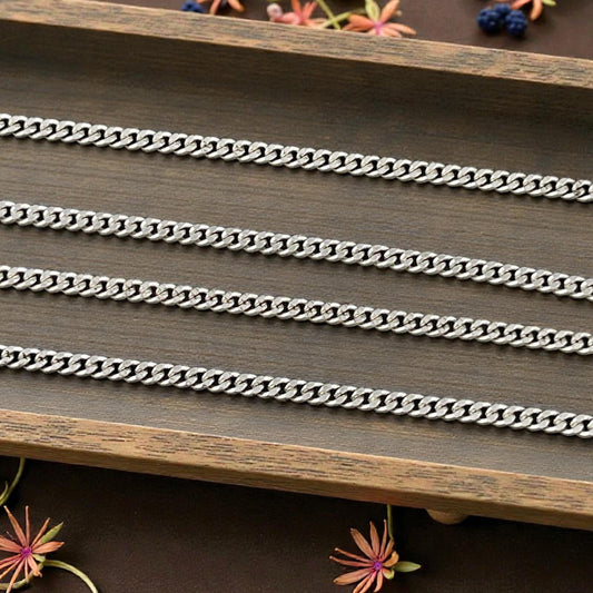 Chain by the Foot - 2.2mm Flat Curb Chain - Antiqued Silver Plated Brass (CH-888AS) * 18" length