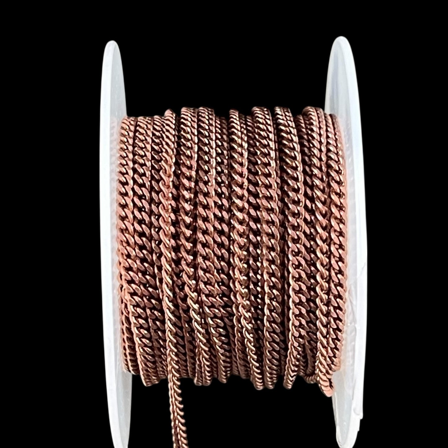 Chain by the Foot - 2.2mm Flat Curb Chain - Antiqued Copper Plated Brass (CH-888AC) * 18" length