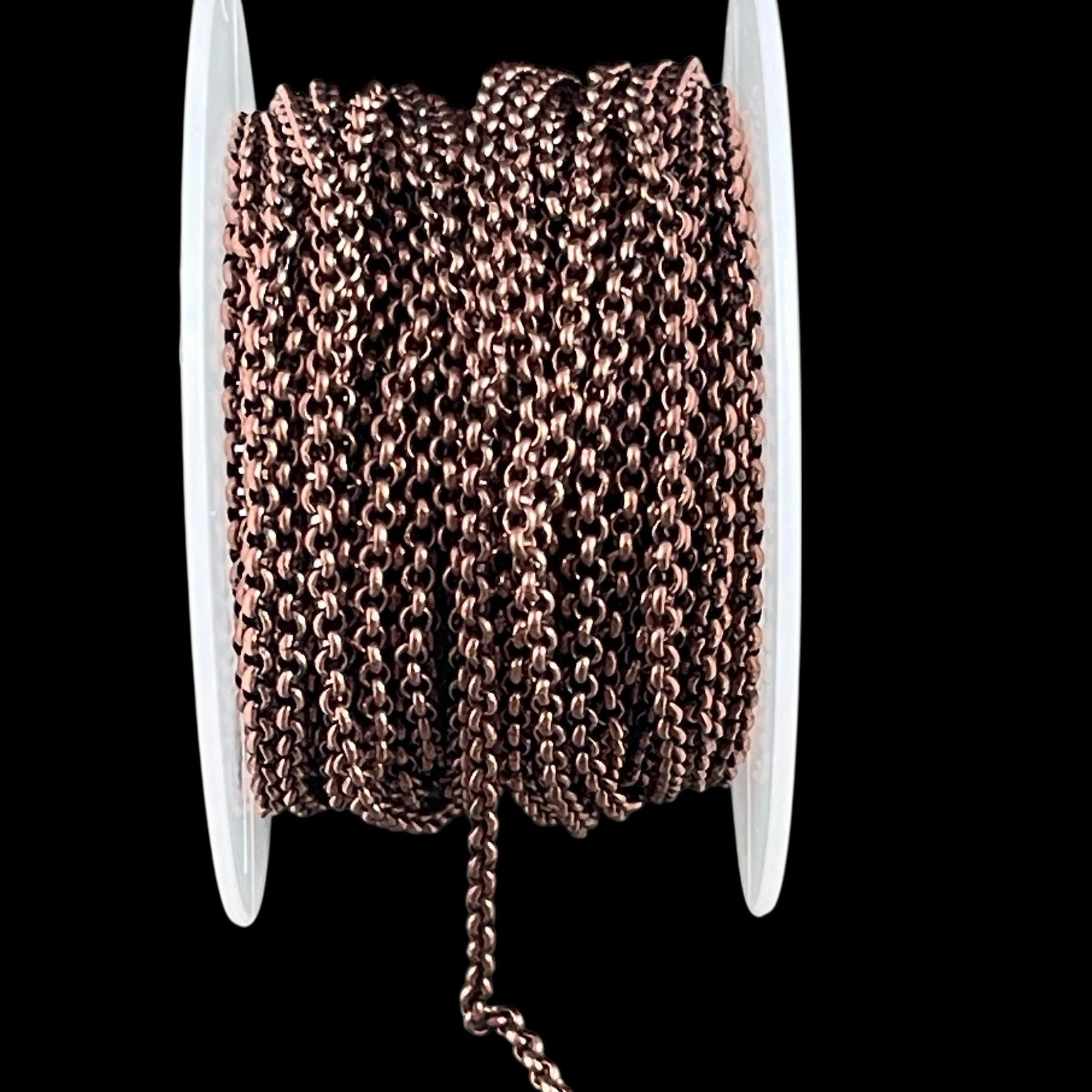 Chain by the Foot - 2mm Rolo, Small Belcher Chain - Antiqued Copper Plated Brass (CH-30AC) * 18" Length