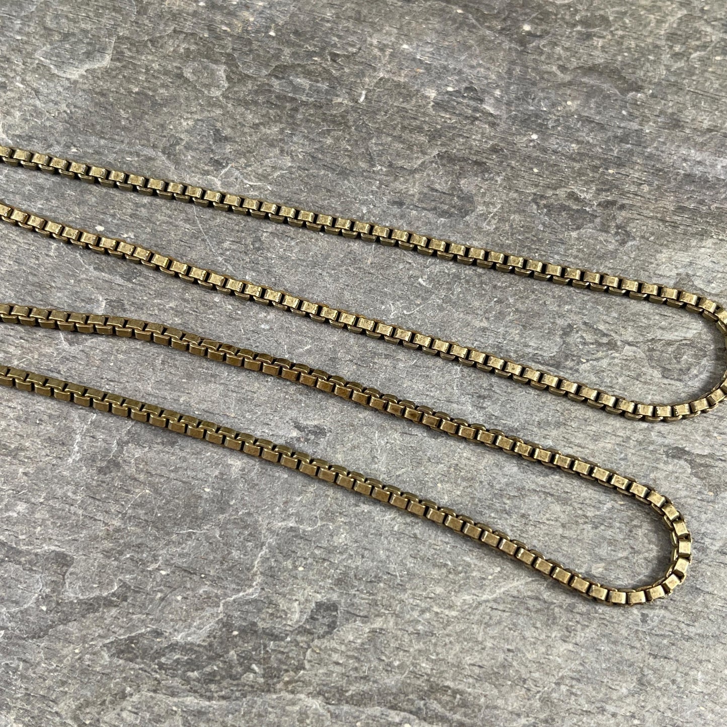 Chain by the Foot - 2mm Box Chain - Antiqued Brass (CH-304AB) * 18" Length