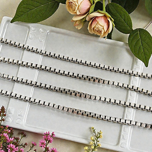Chain by the Foot - 2mm Box Chain - Antiqued Silver Plated Brass (CH-304AS) * 18" Length