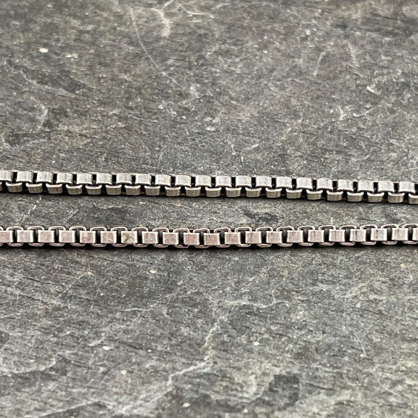 Chain by the Foot - 2mm Box Chain - Antiqued Silver Plated Brass (CH-304AS) * 18" Length