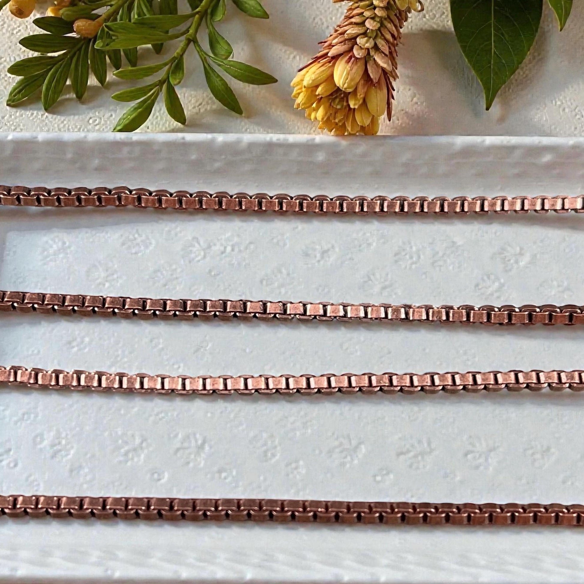 2mm Box Chain - Antiqued Copper Plated Brass (CH-304AC) * 18" Length