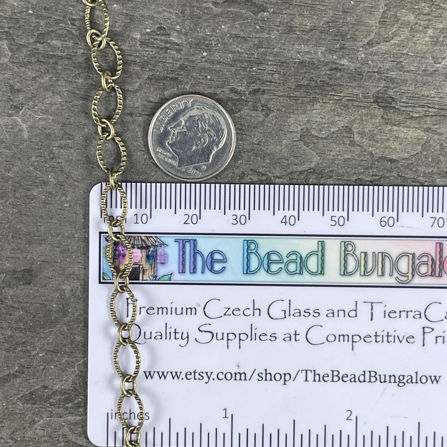 Textured Oval Cable Chain - Antiqued Brass (CH-28AB) * 18" Length