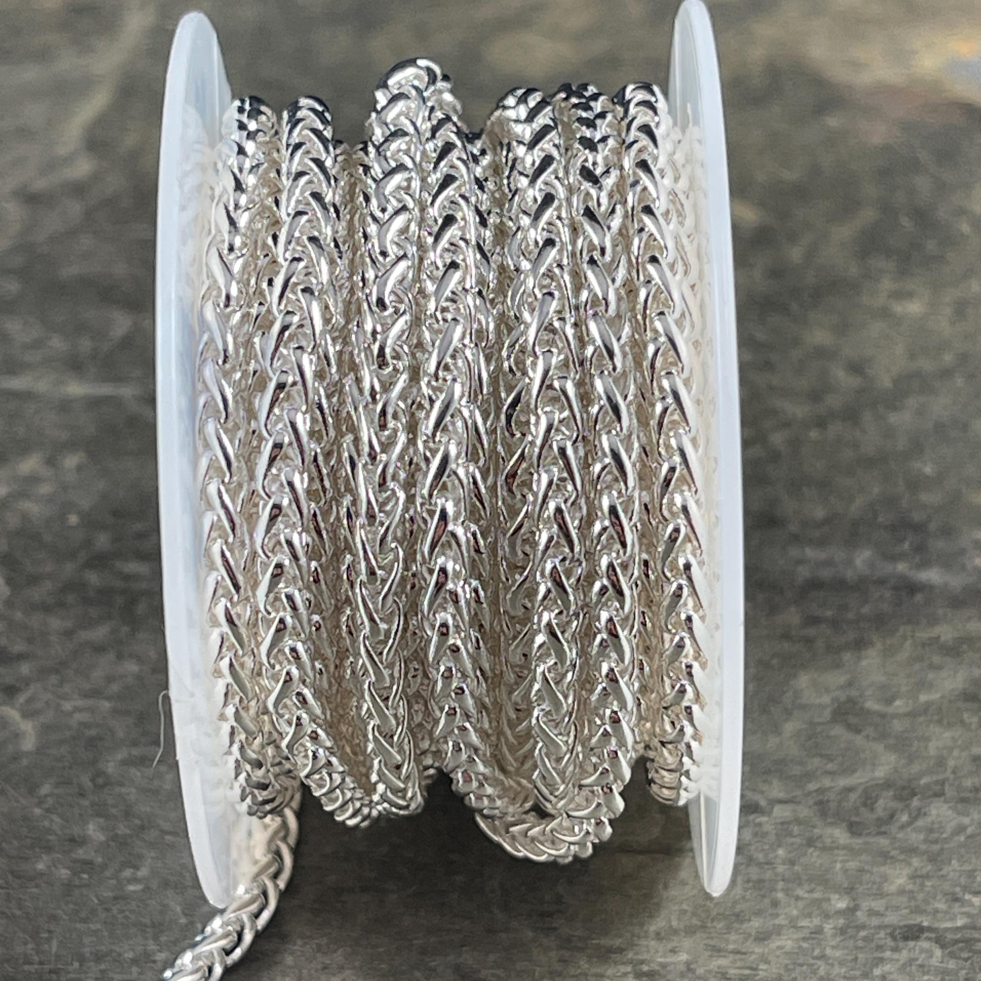 3mm Wheat Byzantine Chain - Silver Plated Brass (CH-857S) * 18" Length