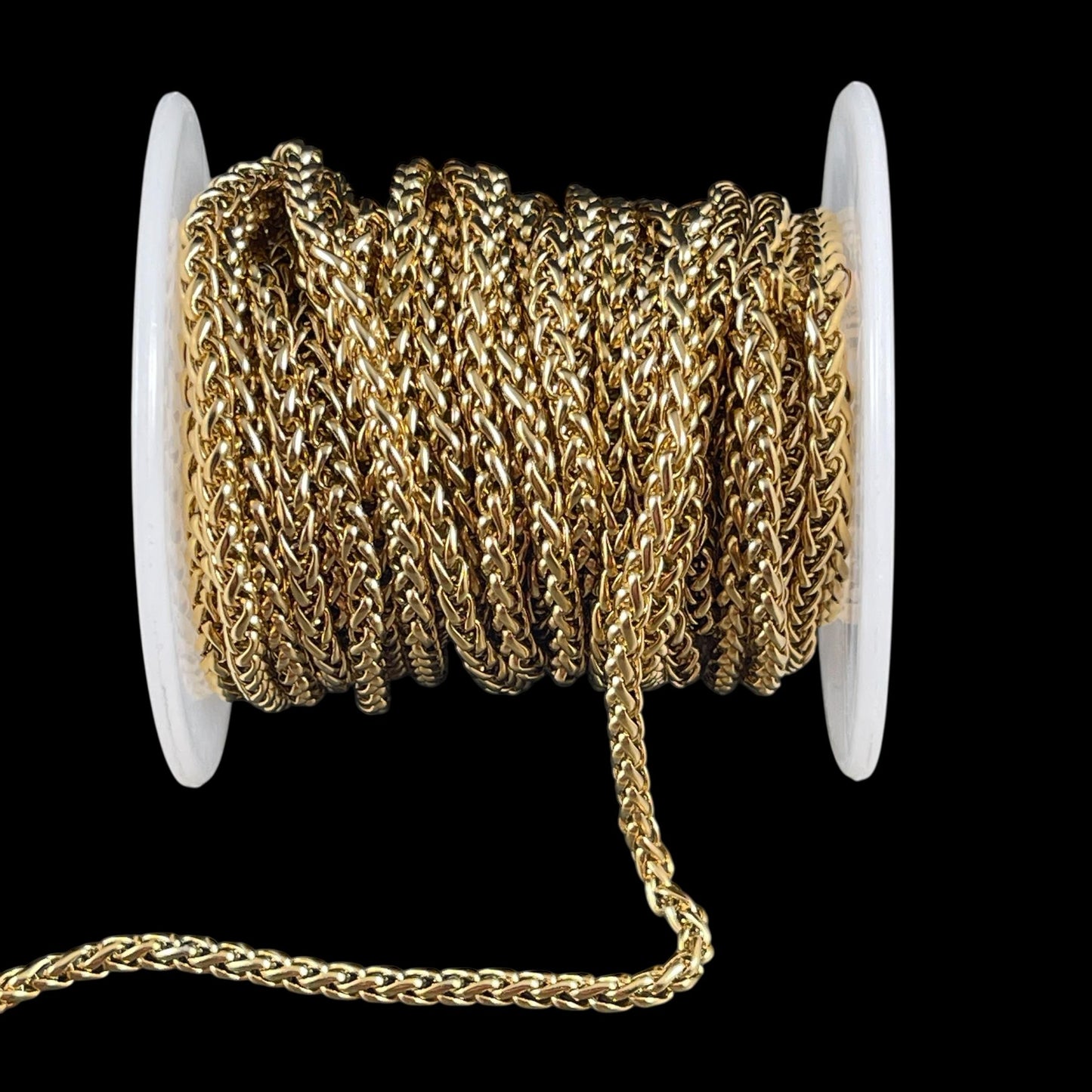 3mm Spiga Wheat Chain - 18k Gold Plated Stainless Steel (SS02SG) * 18" Length