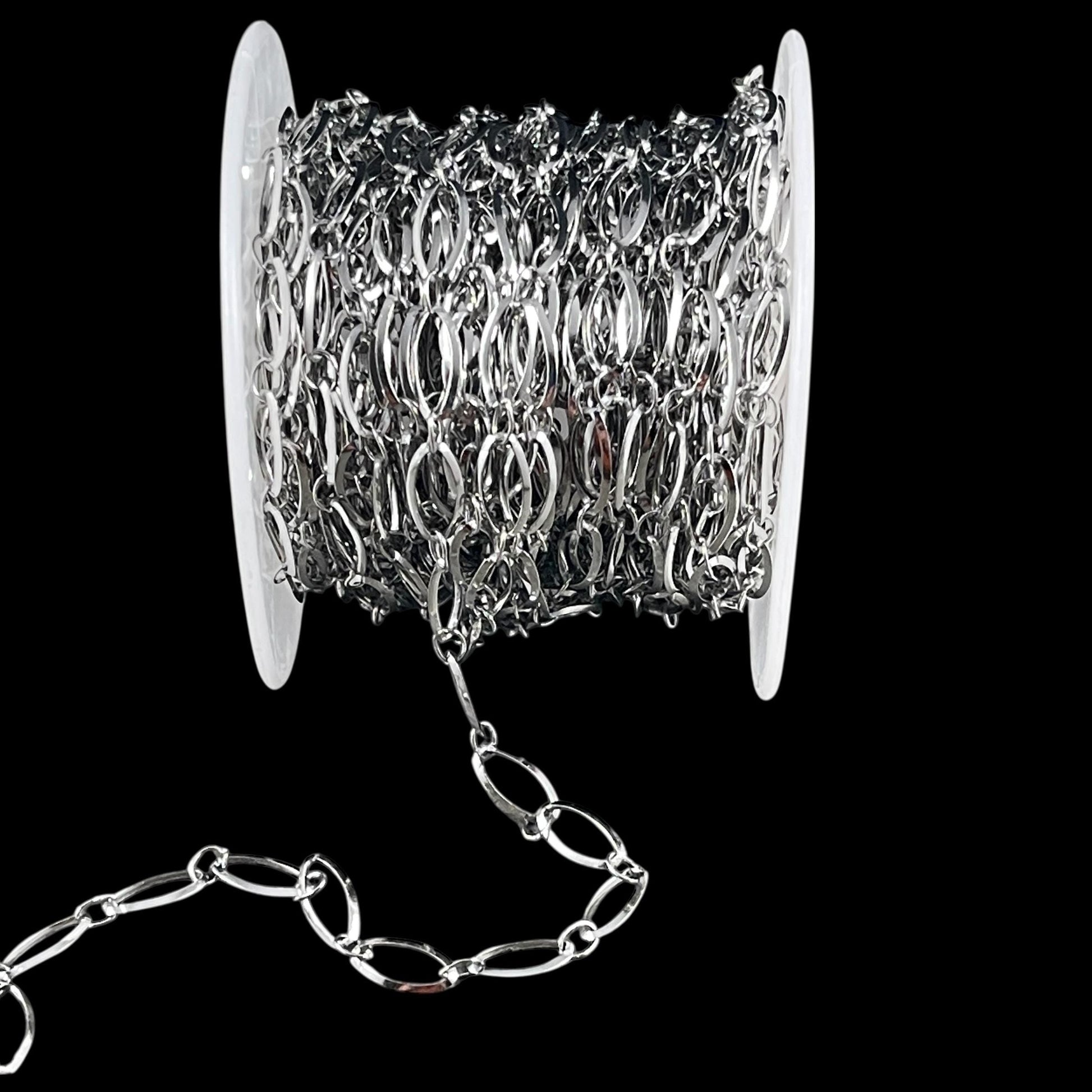 Oval Link Chain, 4x9mm Links - Stainless Steel (JR-01-SS) * 1 Yard/36" length