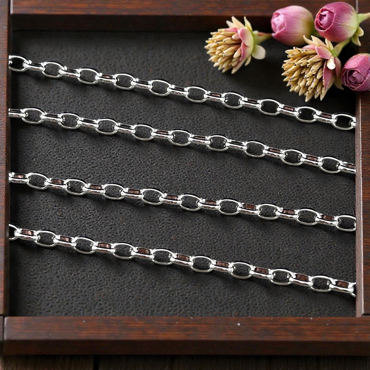Chain by the Foot - Oval Cable Chain, 3.8x5.5mm - 316 Stainless Steel (XM-07-SS) * 1 Yard/36" length