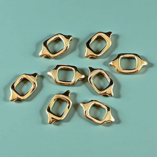 Square Link with Loops, 24k Gold Plated, Nickle Free (PF/13491-12) * Qty. 6