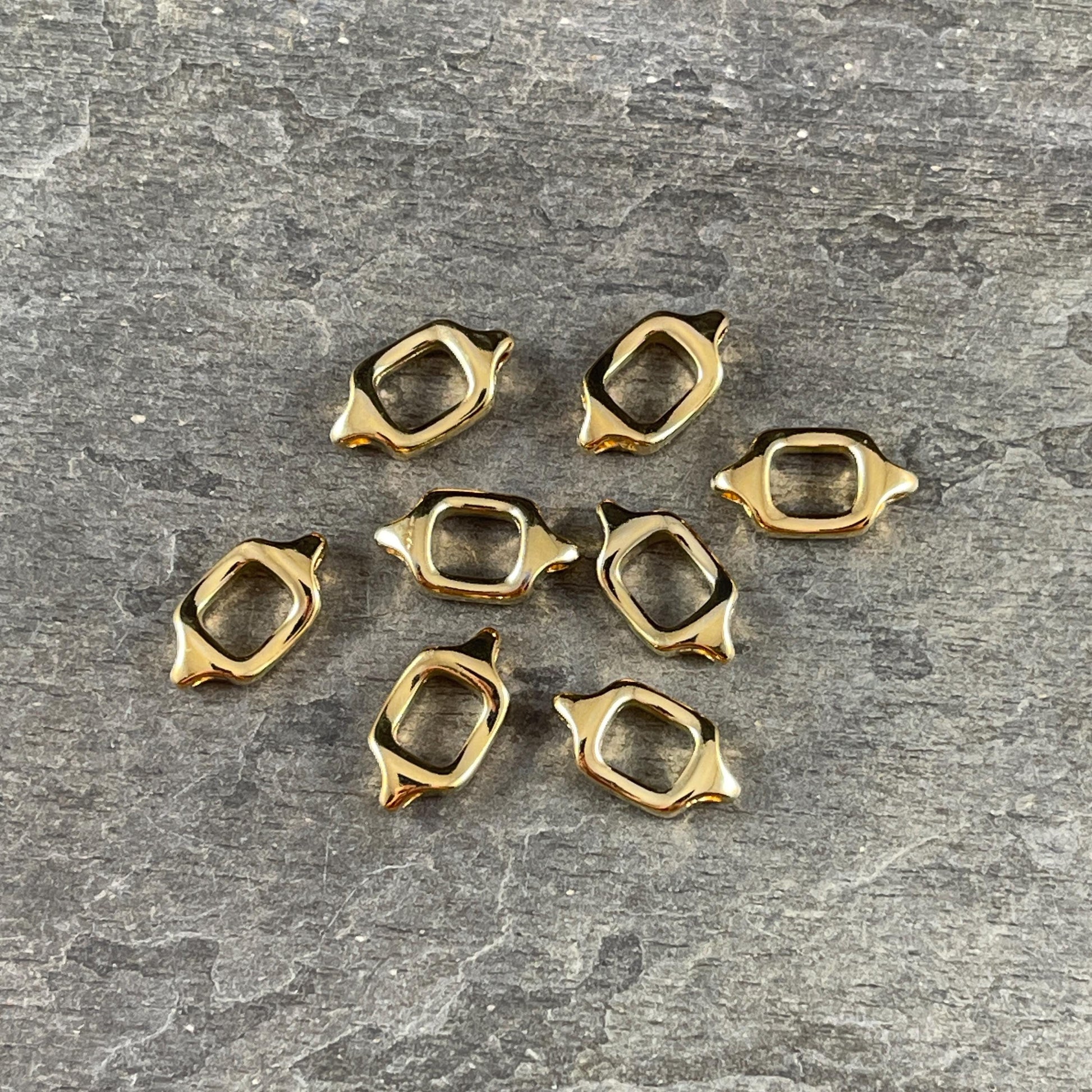Square Link with Loops, 24k Gold Plated, Nickle Free (PF/13491-12) * Qty. 6