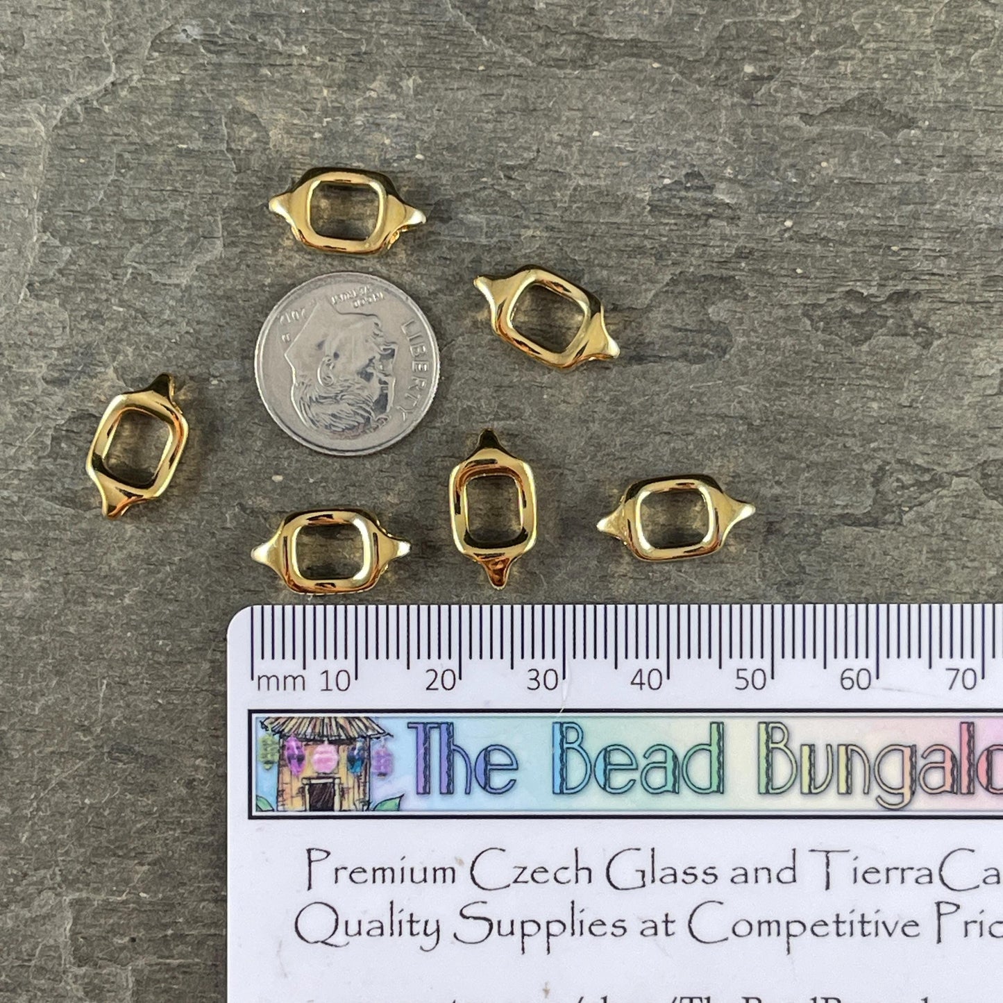 Square Link with Loops, 24k Gold Plated, Nickle Free (PF/13491-12) * Qty. 6
