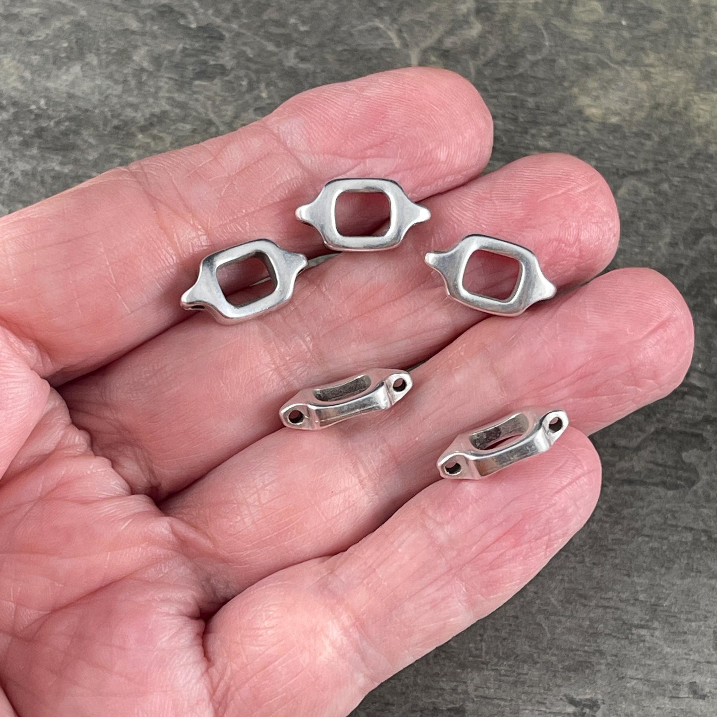 Square Link with Loops, Antiqued Silver Plated, Nickle Free (PF/13491-12) * Qty. 6