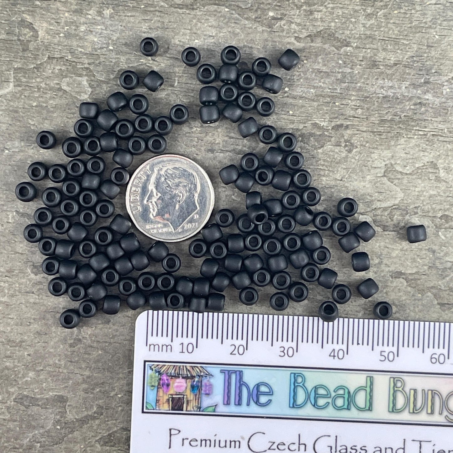6/0 Matte Black TOHO Glass Seed Beads (T6/SM-49F) * 20 grams