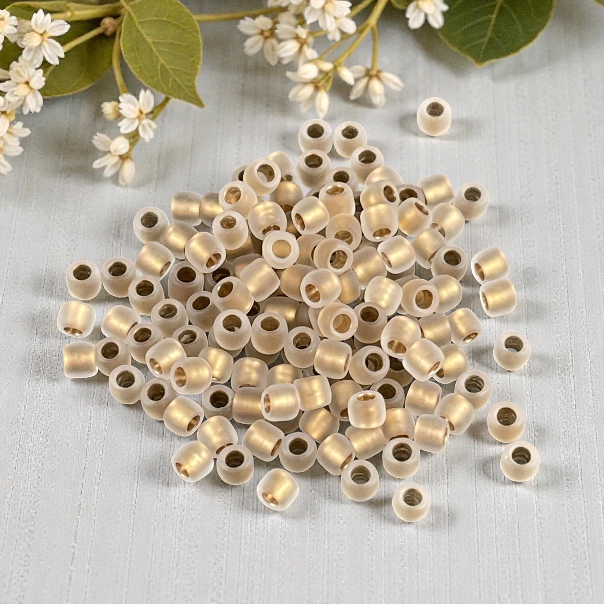6/0 Gold TOHO Glass Seed Beads, Frosted Crystal, Gold Lined (T6/SM-989F) * 20 grams