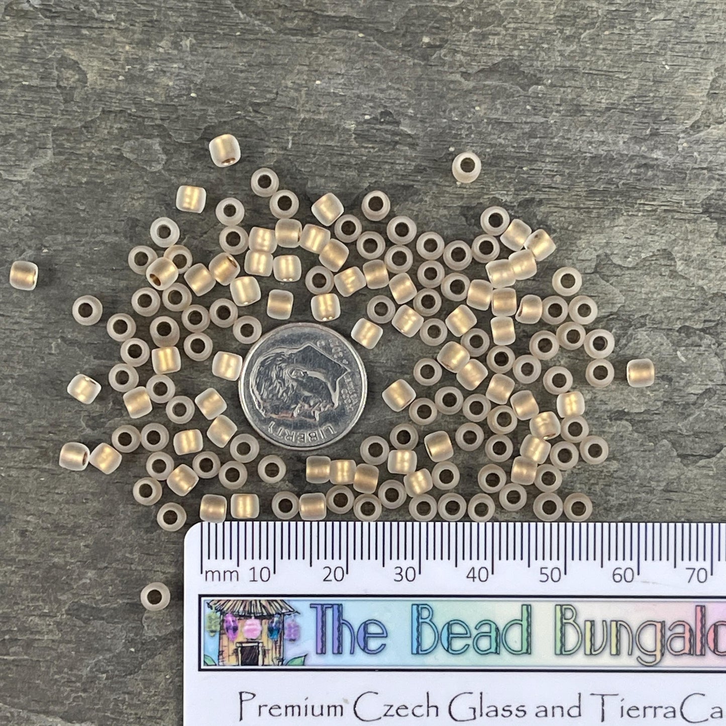 6/0 Gold TOHO Glass Seed Beads, Frosted Crystal, Gold Lined (T6/SM-989F) * 20 grams